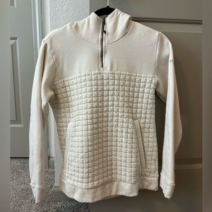 Cream Columbia Hooded Quarter Zip Waffle Jacket, Size Small